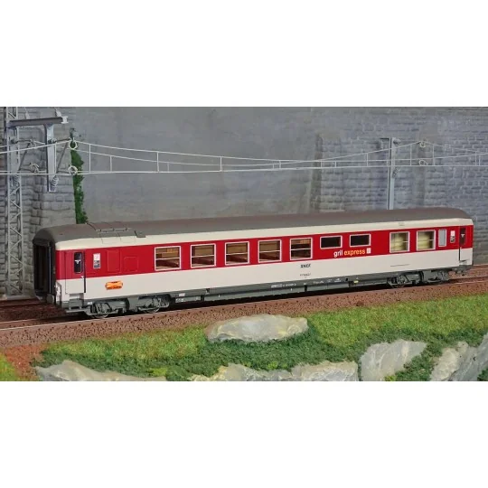 Lsm_PI9713-LS Models PI9713 Voiture Corail Grill Express, Logo encadré, SNCF, plaque Palatino, Série spéciale PIRATA