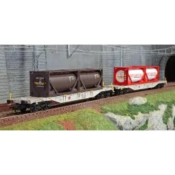 Marklin 47137 Set of 2 Sgns container wagons, AAE, loaded with 20' ...