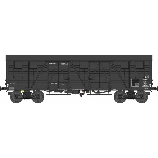 WB-774-Ree Modeles WB774 Wagon TP Couvert, 4 portes, gris , EST, ep. II