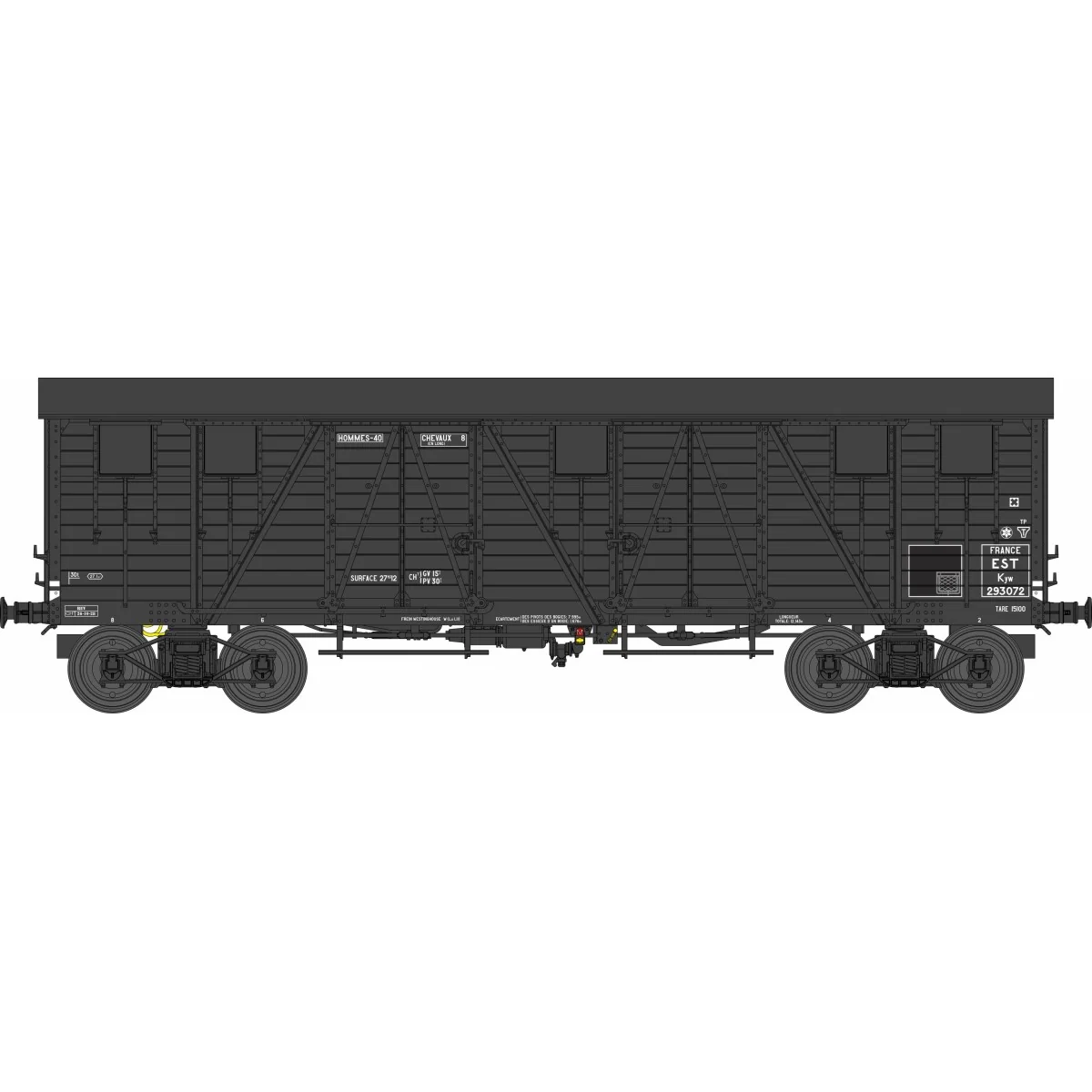 Ree Modeles WB774 Covered Public Works Wagon, 4 doors, grey, EST, e...