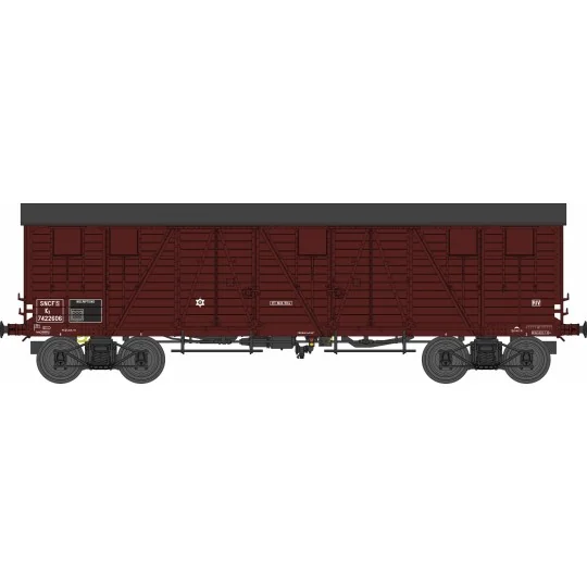 WB-776-Ree Modeles WB776 Covered Public Works Wagon, 4 doors, brown, SNCF, ep. IIIa