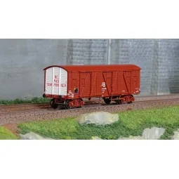 Ree Modeles WB781 Covered TP Wagon MT, 4 doors, brown, SNCF, ep. IV...