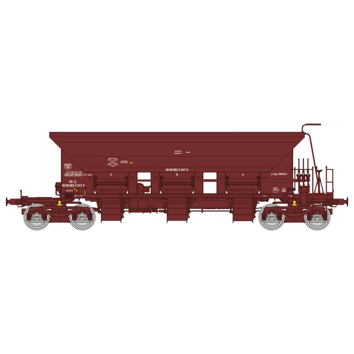 Ree Modeles WB755 Ballast Hopper Wagons T1 Uas, SNCF, ep. VI Ree Modeles WB755 Ballast Hopper Wagons T1 Uas, SNCF, ep. VI