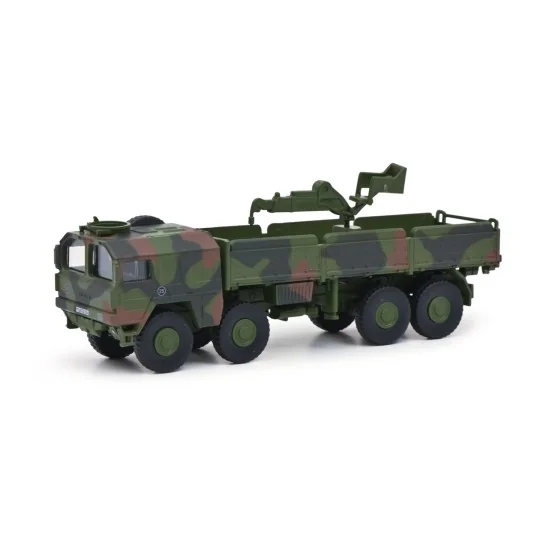 Schuco_452658500-Schuco 452658500 MAN 10t GL truck, camouflage, military, with crane