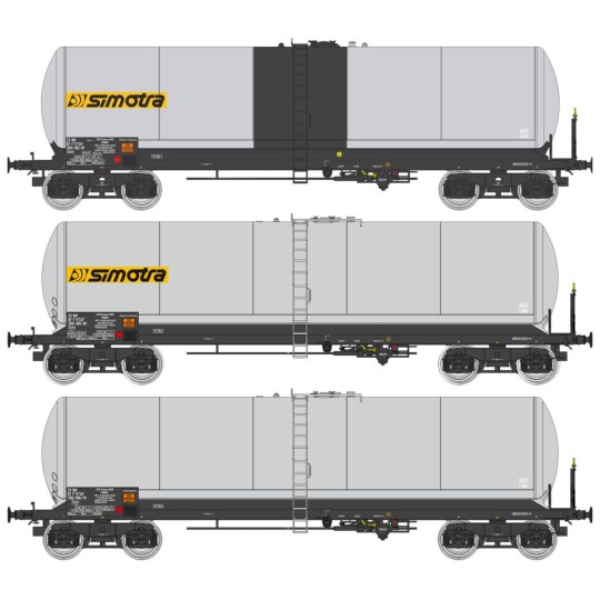 WB-594-Ree modeles WB594 Set de 3 wagons citernes ANF longues, bogies Y 23M, SIMOTRA