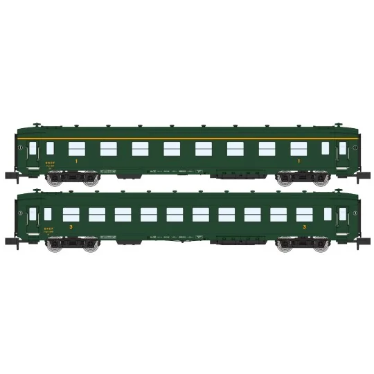 NW-272-REE Modeles NW272 Set de 2 voitures voyageurs DEV AO, SNCF, B8 et C10, ep.III, N - 1/160