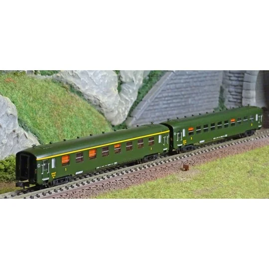 REE Modeles NW272 Set of 2 DEV AO passenger cars, SNCF, B8 and C10,... NW-272-REE Modeles NW272 Set of 2 DEV AO passenger cars, SNCF, B8 and C10, ep.III, N - 1/160