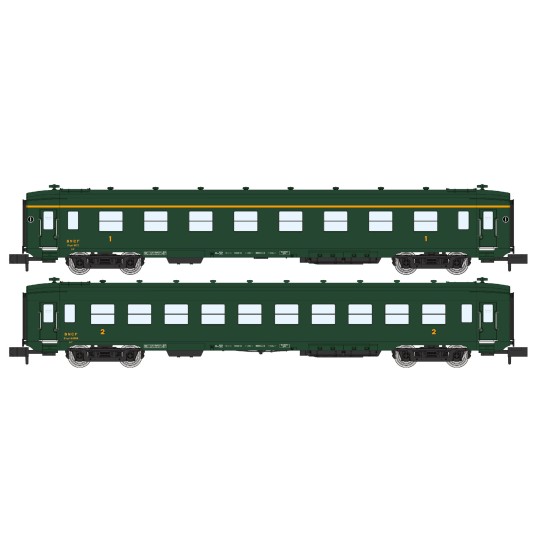 NW-282-REE Modeles NW282 Set de 2 voitures voyageurs DEV AO, SNCF, A8 et B10, ep.III, N - 1/160