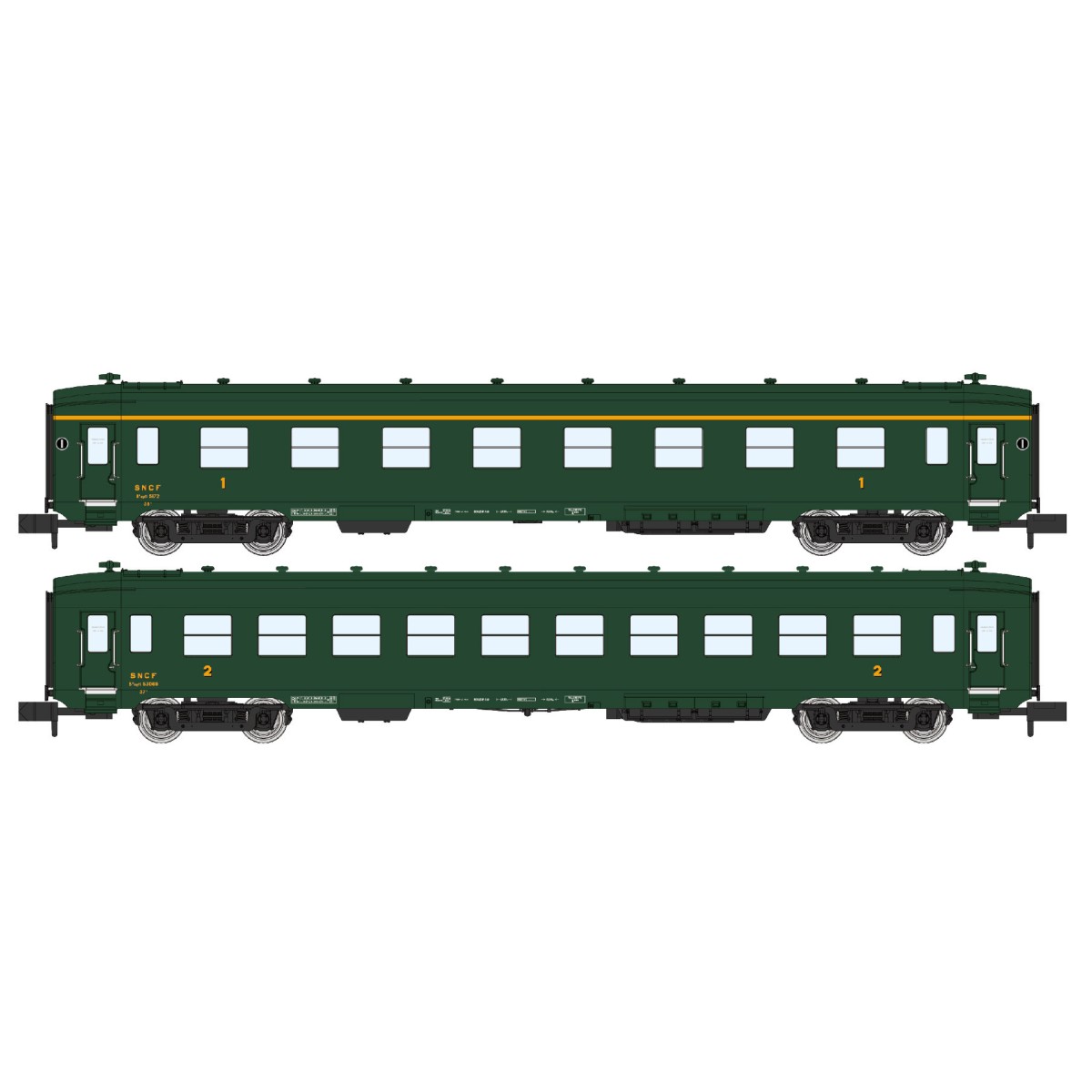 REE Modeles NW282 Set of 2 DEV AO passenger cars, SNCF, A8 and B10,...