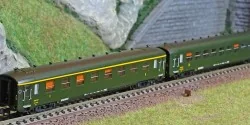REE Modeles NW282 Set de 2 voitures voyageurs DEV AO, SNCF, A8 et B10, ep.III, N - 1/160 Ree Modeles NW-282 - 1