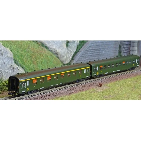 NW-282-REE Modeles NW282 Set de 2 voitures voyageurs DEV AO, SNCF, A8 et B10, ep.III, N - 1/160