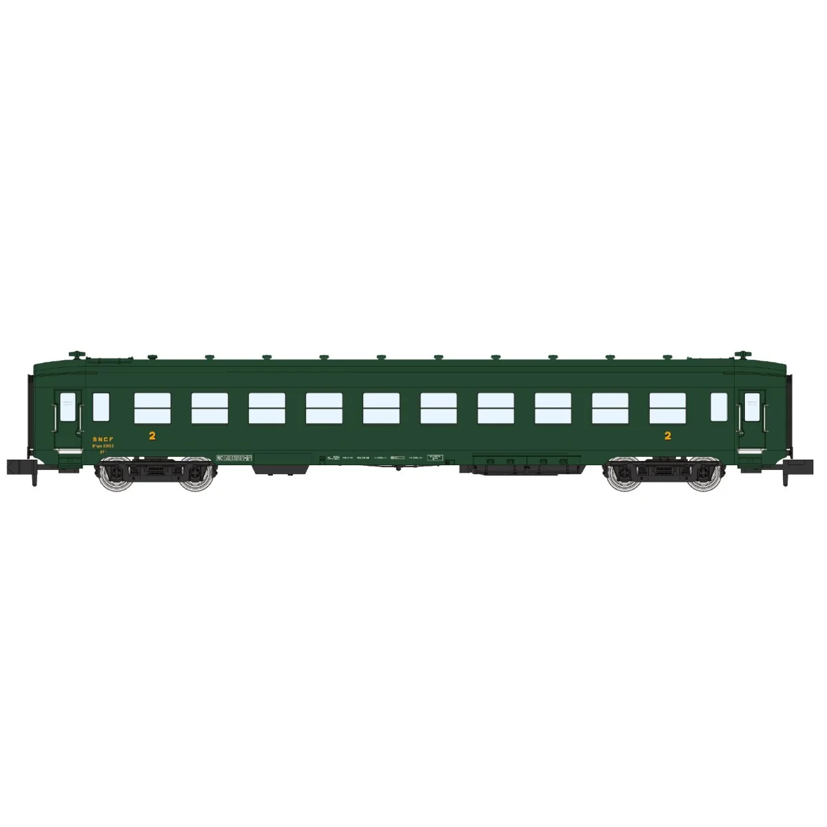 REE Modeles NW284 DEV AO passenger car, SNCF, B10 ex-A3B5, yellow f...