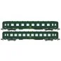 NW-287-REE Modeles NW287 Set de 2 voitures voyageurs DEV AO, SNCF, B8 ex-A3B5 et B10, logo jaune encadré, ep.IV, N - 1/160