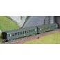 NW-287-REE Modeles NW287 Set de 2 voitures voyageurs DEV AO, SNCF, B8 ex-A3B5 et B10, logo jaune encadré, ep.IV, N - 1/160