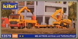 Kibri 13579 Actros truck, lowboy trailer with auxiliary crane - Kib...