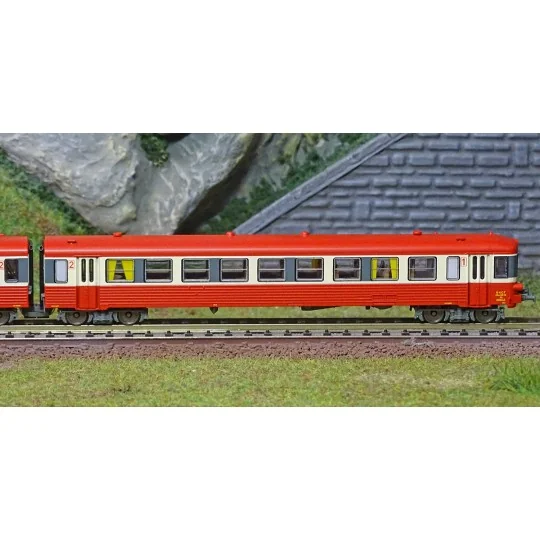 NW-197-REE Modeles NW197 Autorail EAD X-4552 + Remorque XR-8334, toit rouge, 3 feux, logo SNCF, dépôt Marseille