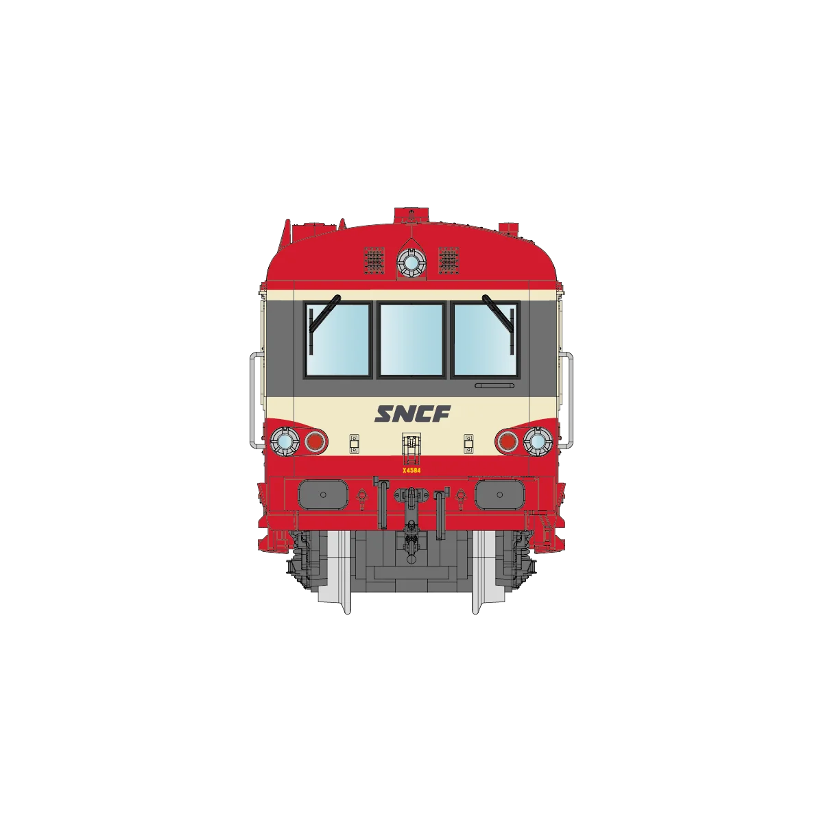 REE Modeles NW198 Autorail EAD X-4584 + Remorque XR-8375, toit rouge, 3 feux, logo SNCF, dépôt Longueau Ree Modeles NW-198 - 6