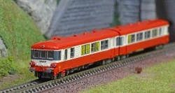 REE Modeles NW198 Autorail EAD X-4584 + Remorque XR-8375, toit rouge, 3 feux, logo SNCF, dépôt Longueau Ree Modeles NW-198 - 1