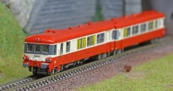 REE Modeles NW199 Autorail EAD X-4582 + Remorque XR-8373, toit rouge, 3 feux, logo SNCF encadré, dépôt Longueau Ree Modeles NW-1