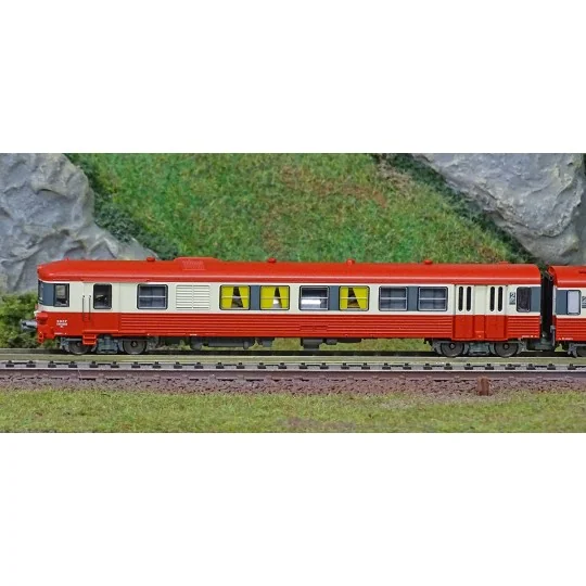 REE Modeles NW199 Autorail EAD X-4582 + Remorque XR-8373, toit rouge, 3 feux, logo SNCF encadré, dépôt Longueau Ree Modeles NW-1 NW-199-REE Modeles NW199 Autorail EAD X-4582 + Remorque XR-8373, toit rouge, 3 feux, logo SNCF encadré, dépôt Longueau