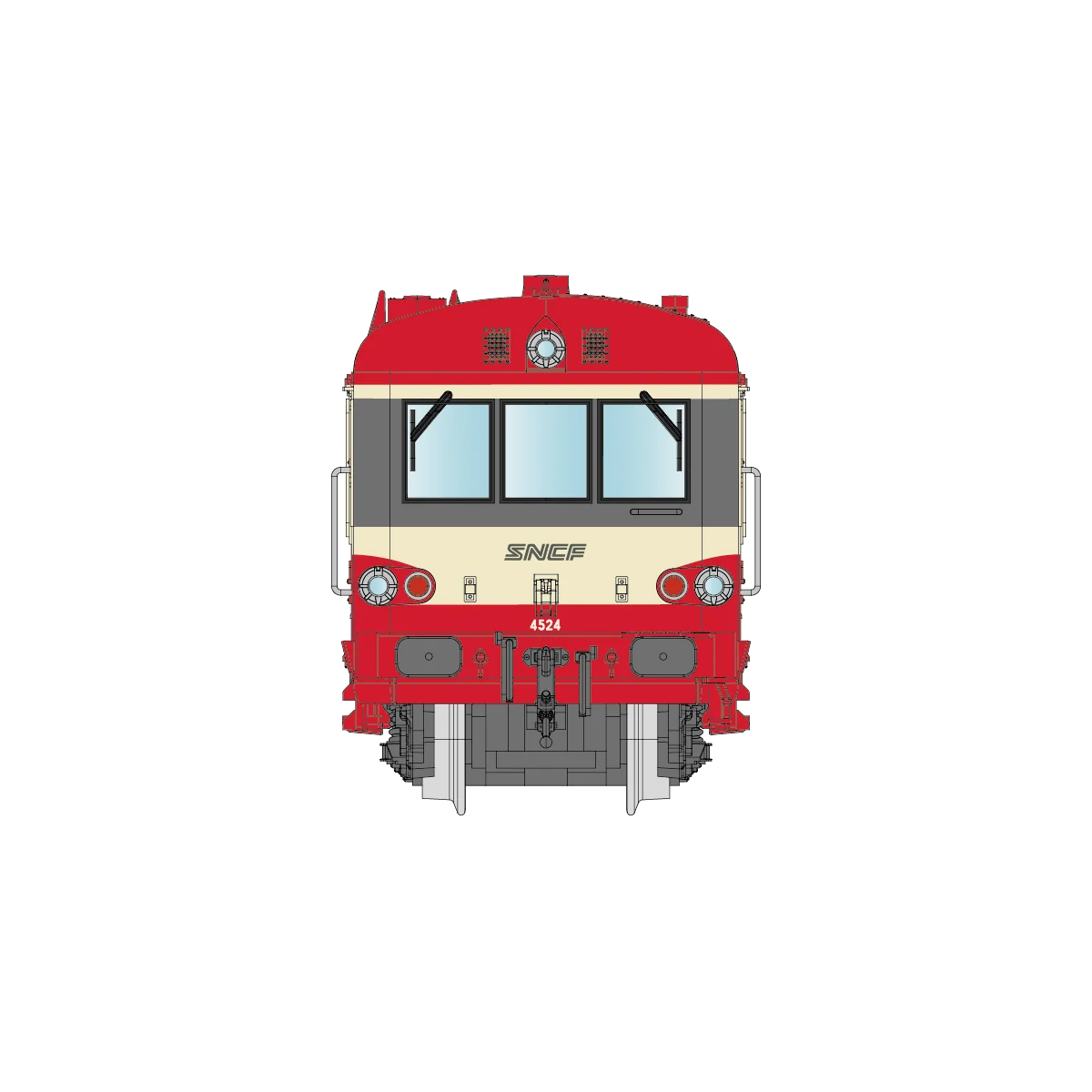 REE Modeles NW202 Autorail EAD X-4524 + Remorque XR-8534, toit rouge, 3 feux, logo SNCF nouilles, dépôt Sotteville, N - 1/160 Re