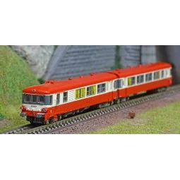 REE Modeles NW202 EAD X-4524 Railcar + XR-8534 Trailer, red roof, 3...