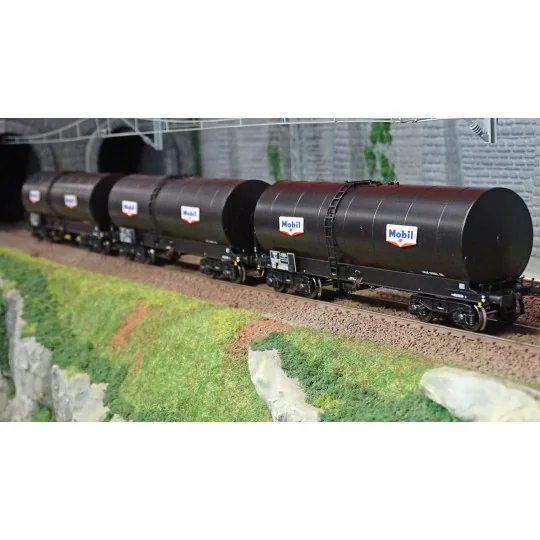 WB-662-Ree modeles WB662 Set de 3 wagons citerne FAUVET-GIREL, bogies Y 23, MOBIL