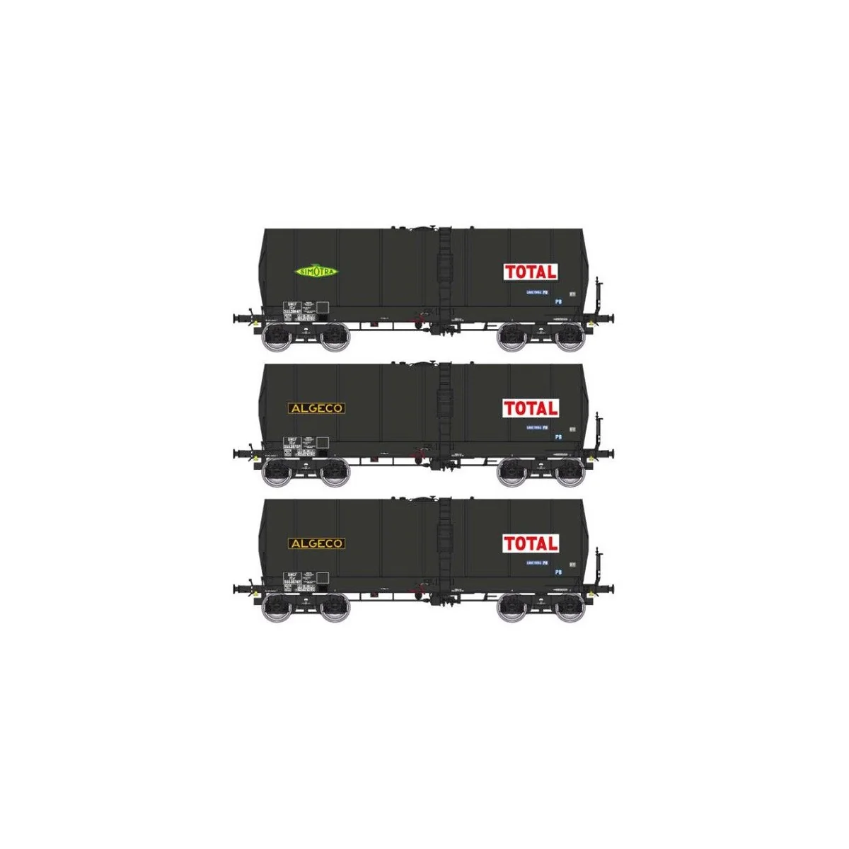Ree Models WB664 Set of 3 FAUVET-GIREL tank wagons, Y 23 bogies, TO...