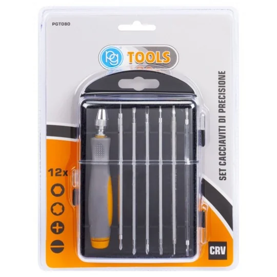 PGM-PGT080-PG-Tools 12-piece precision screwdriver set with universal handle