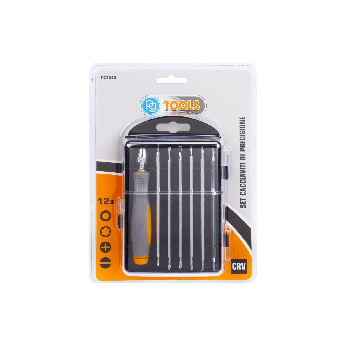 PG-Tools 12-piece precision screwdriver set with universal handle