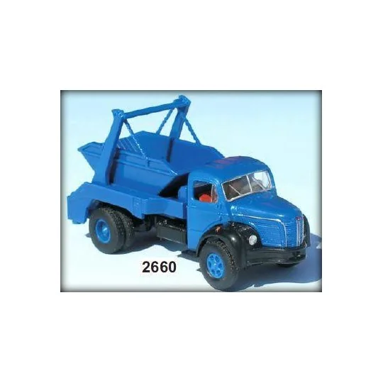 Sai_2660-Sai 2660 Camion porteur Berliet GLR 8 ( 1949 - 1963 ), avec benne à déchets, bleu