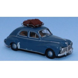 SAI 1720 Peugeot 203, azure blue, roof rack and 2 suitcases - Sai_1720