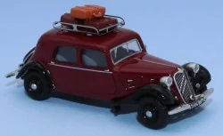 SAI 1811 Citroën Traction 11A 1935 rouge excelsior, avec galerie de toit et 3 valises Sai Sai_1811 - 1