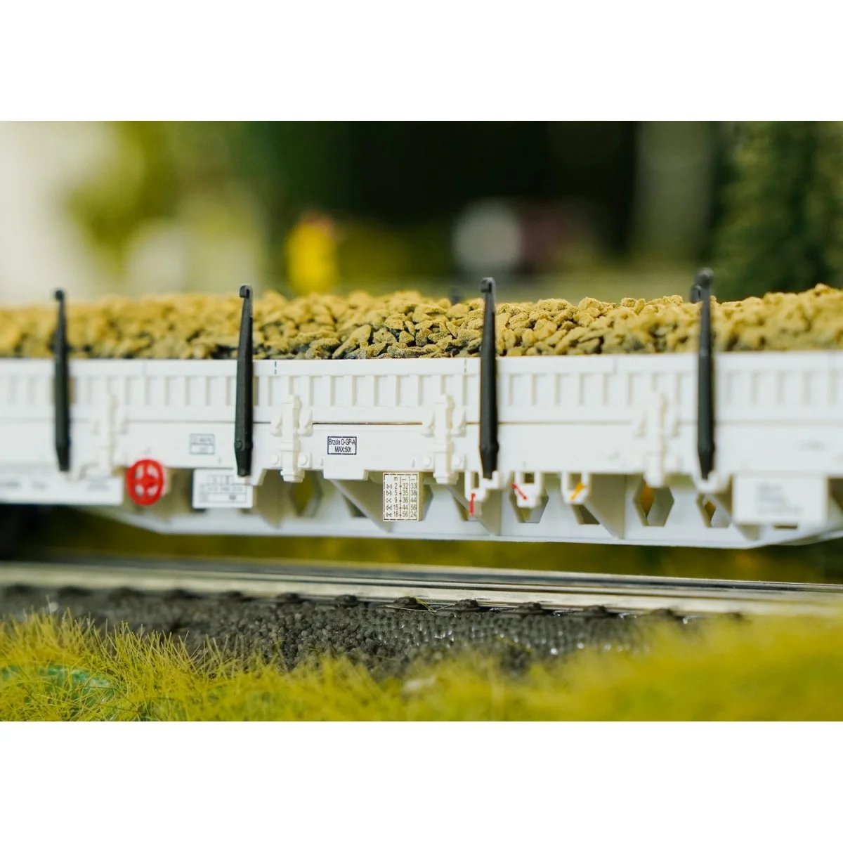 Marklin 46016 Side wagons with stanchions Res, Sersa AG, loaded wit...