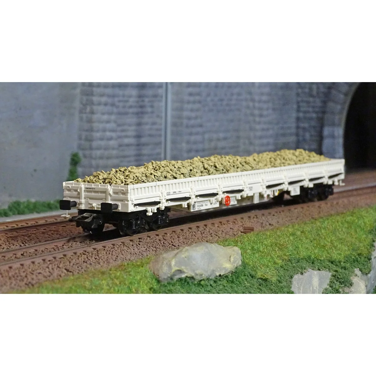 Marklin 46016 Side wagons with stanchions Res, Sersa AG, loaded wit...