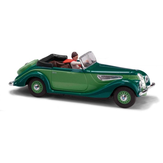 Busch_40254-Busch 40254 BMW 327 Cabriolet avec chauffeur, vert