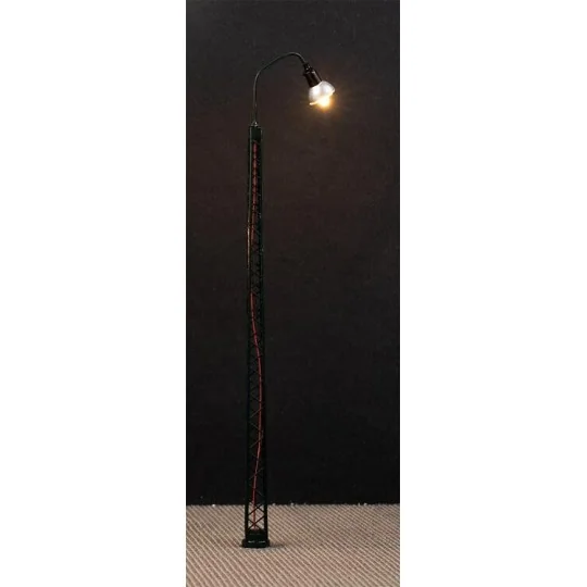 Faller_180109-Faller 180109 Eclairage, Lampadaire cintrée sur poteau en treillis, 14.5cm, avec LED (x3)