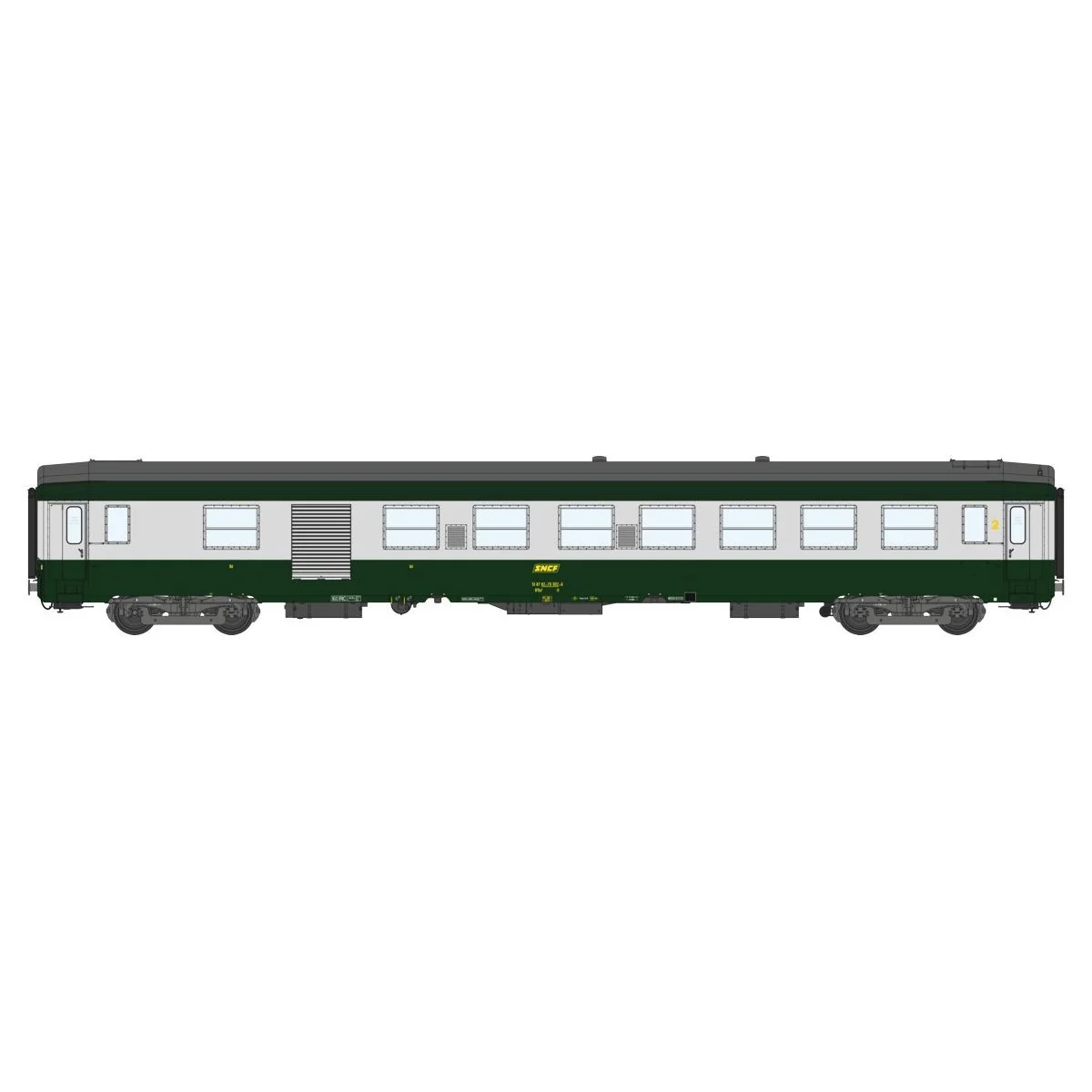 Ree Modeles VB301 Voiture voyageurs UIC B5Dd2, vert 302/gris métallisé/toit gris, SNCF Ree Modeles VB-301 - 3