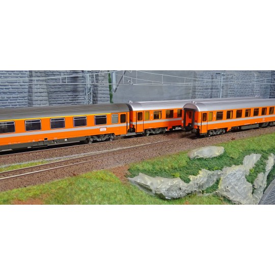 MW_1902-Models Word 1902 Set de 5 Voitures Bruxelles-Luxembourg, EC 102/103 Grand Ducal (1989-1991), SNCB/NMBS