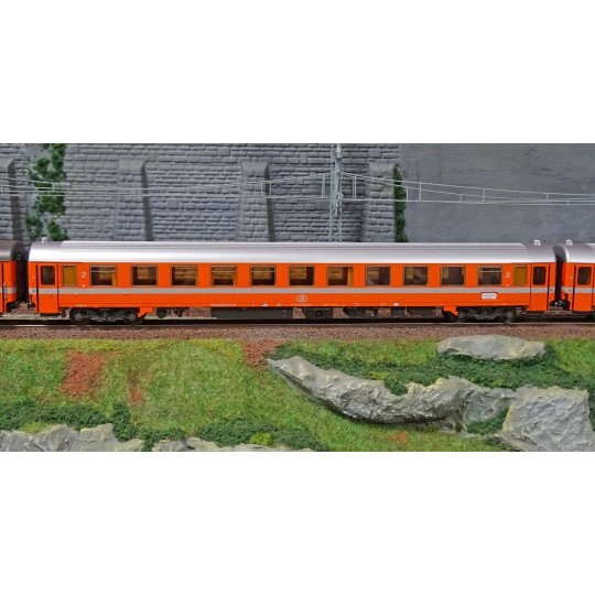 MW_1902-Models Word 1902 Set de 5 Voitures Bruxelles-Luxembourg, EC 102/103 Grand Ducal (1989-1991), SNCB/NMBS