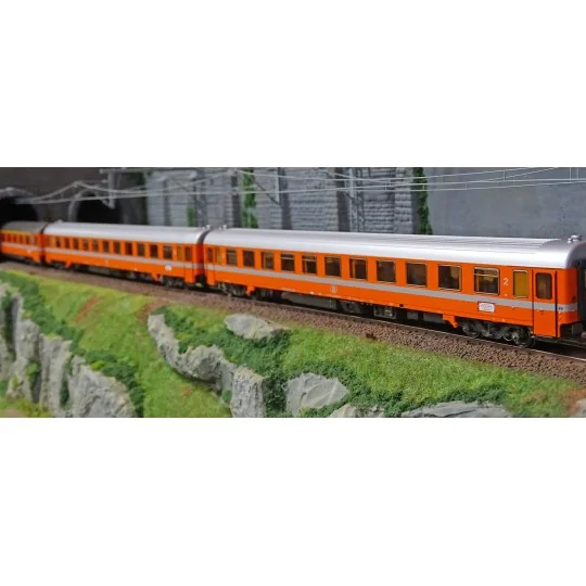 MW_1902-Models Word 1902 Set de 5 Voitures Bruxelles-Luxembourg, EC 102/103 Grand Ducal (1989-1991), SNCB/NMBS