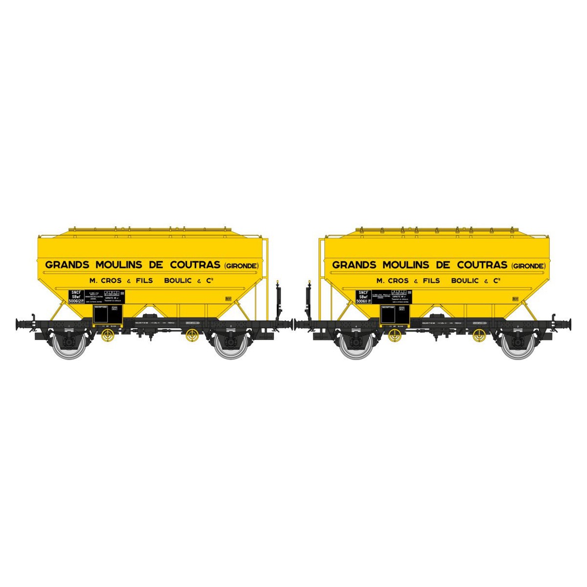 Ree models WB727 Set of 2 Richard grain wagons, GRANDS MOULINS DE C...