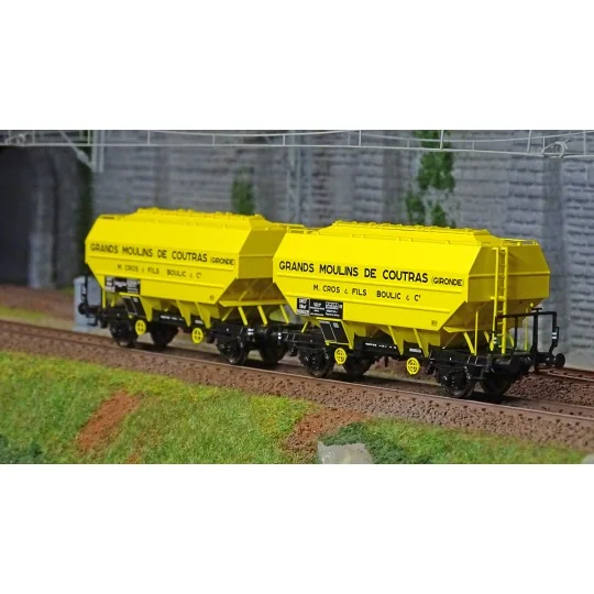 WB-727-Ree modeles WB727 Set de 2 wagons céréaliers Richard, GRANDS MOULINS DE COUTRAS, ep. III