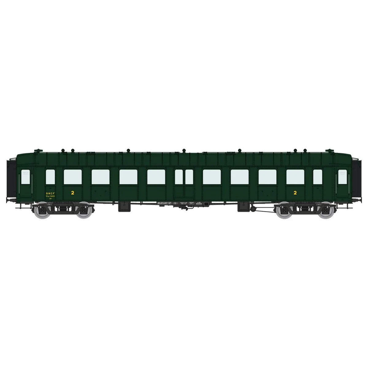 Ree Modeles VB383 OCEM RA Short Passenger Car, SNCF, B9 Green Roof,...