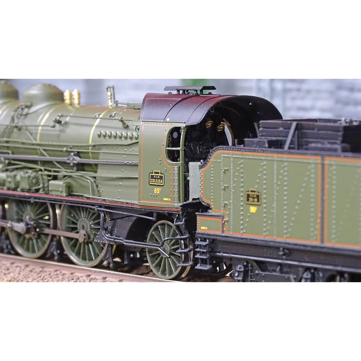 Ree Modeles MB134 Steam Locomotive 231 D 154, Green PLM, PLM - MB-134