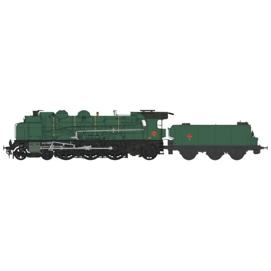 MB-137-Ree Modeles MB137 Locomotive à vapeur 5-231 E 46, Vert SNCF, Montargis