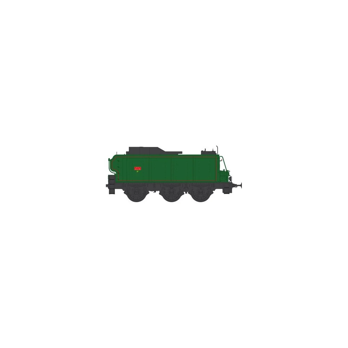 Ree Modeles MB139 Tender 25 A 50 SNCF 25m3, TIA, Vert SNCF, filets rouge (pour décor) Ree Modeles MB-139 - 4