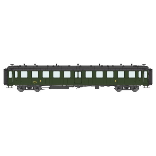 VB-369-Ree Modeles VB369 Voiture Bacalan 3ème classe C11myfi, SNCF, toit noir