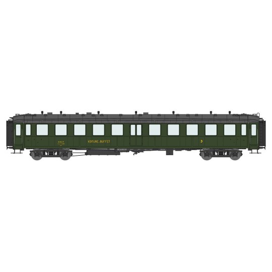 VB-370-Ree Modeles VB370 Bacalan Buffet C4s coach, SNCF, black roof, ladders