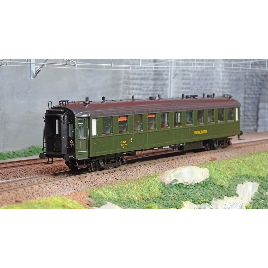 VB-370-Ree Modeles VB370 Voiture Bacalan Buffet C4s, SNCF, toit noir, échelles